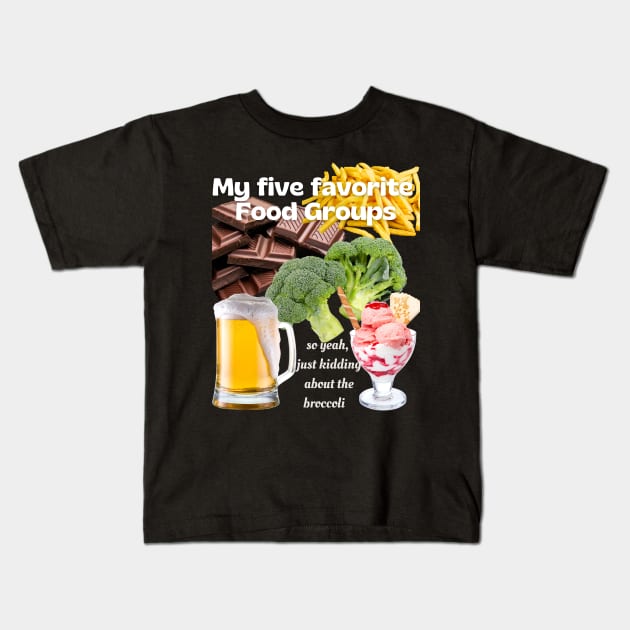 Funny Food Groups Kids T-Shirt by DD Ventures